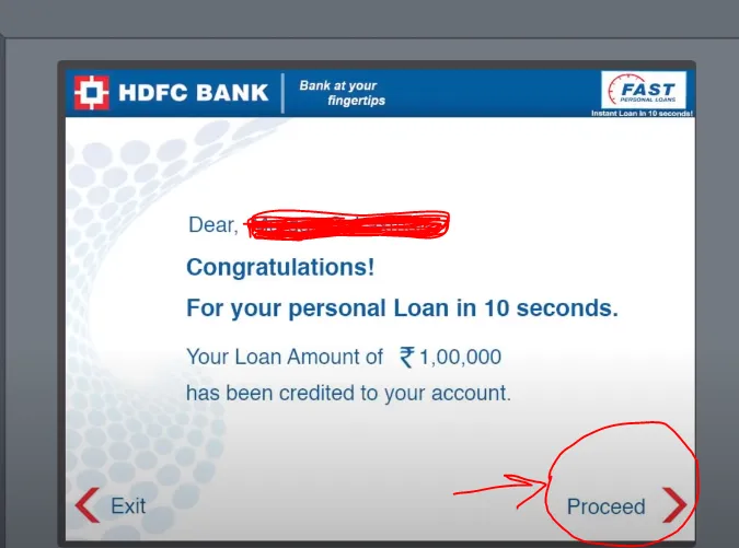 hdfc atm loan amount approved